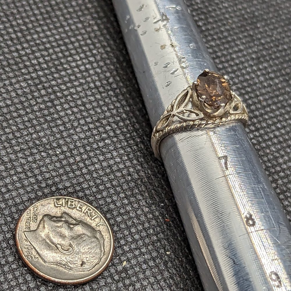 Sterling Silver Vintage Smoky Quartz